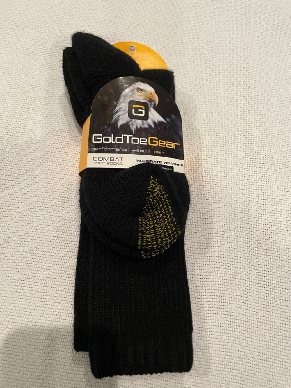 NWT Gold Toe Gear Men’s Black Combat Boot Socks - Moderate Weather Size Medium